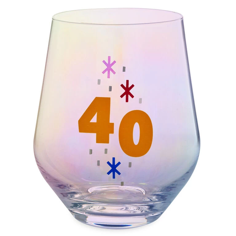40 Stemless Wine Glass, 16 oz. Hallmark 40 Stemless Wine Glass, 16 Oz. -Hallmark Store 40 Stemless Wine Glass 1BID1086 01