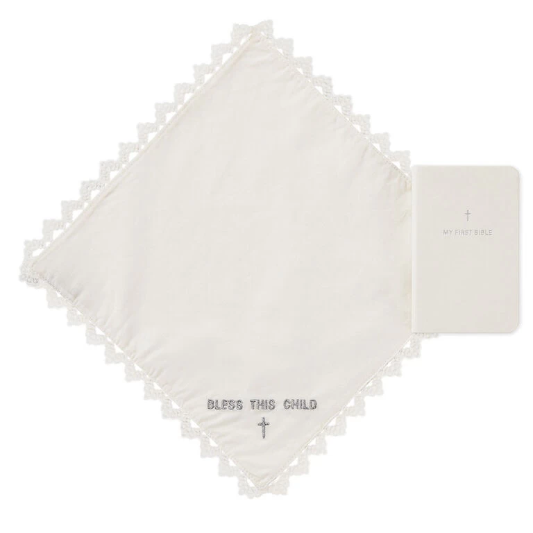 Commemorative Handkerchief and First Bible Set Hallmark Commemorative Handkerchief And First Bible Set -Hallmark Store Babys First Bible Book and Handkerchief Set 1BBY4787 01