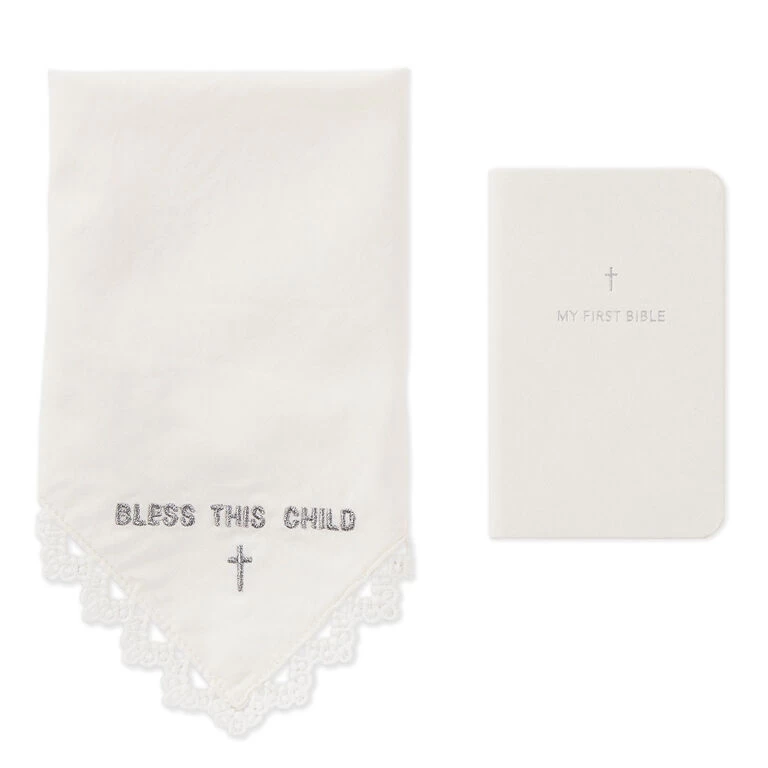 Commemorative Handkerchief and First Bible Set Hallmark Commemorative Handkerchief And First Bible Set -Hallmark Store Babys First Bible Book and Handkerchief Set 1BBY4787 02