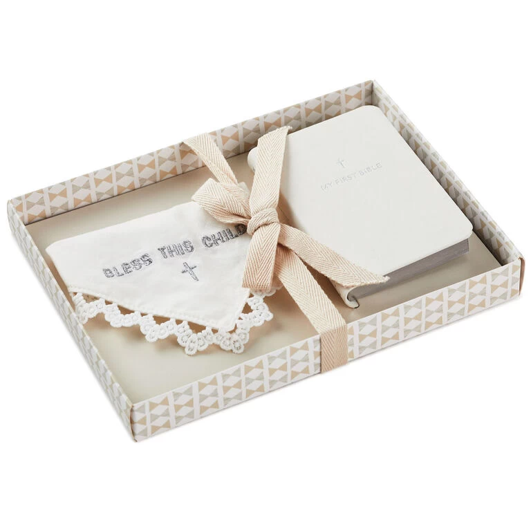 Commemorative Handkerchief and First Bible Set Hallmark Commemorative Handkerchief And First Bible Set -Hallmark Store Babys First Bible Book and Handkerchief Set 1BBY4787 05