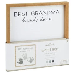 Hallmark Best Grandma Hands Down Wood Sign Handprint Kit -Hallmark Store Best Grandma Wood Sign Handprint Kit With Paints 1BBY4848 03