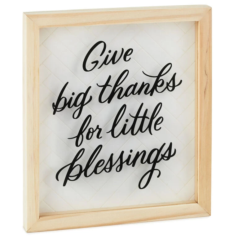 Big Thanks Framed Quote Sign, 7x8 Hallmark Big Thanks Framed Quote Sign, 7x8 -Hallmark Store Big Thanks for Little Blessings Framed Quote Sign 1SNN1066 01