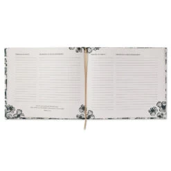 Hallmark In Loving Memory Floral Funeral Guest Book -Hallmark Store Black and White Floral Guest Book for Funeral 1BMK1609 04