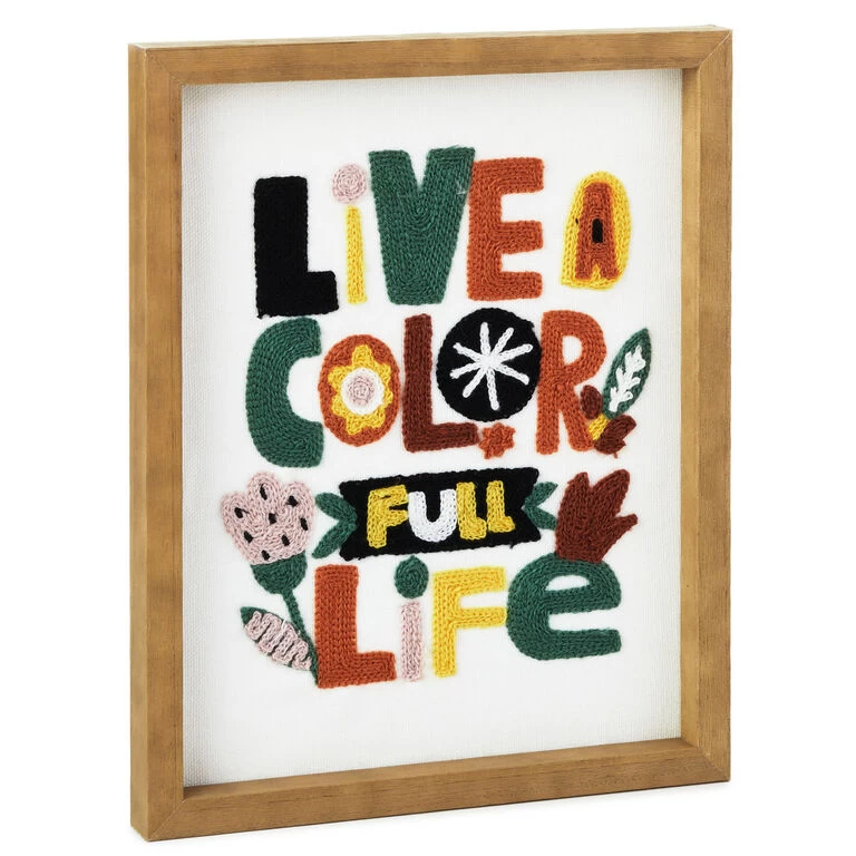 Color Full Life Framed Quote Sign, 8x10 Hallmark Color Full Life Framed Quote Sign, 8x10 -Hallmark Store Color Full Life Framed Embroidered Quote Sign 1SNN1078 01