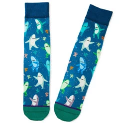 Hallmark Dancing Sharks Fun Crew Socks