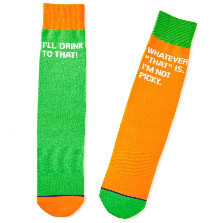I'll Drink to That Funny Crew Socks Hallmark I'll Drink To That Funny Crew Socks -Hallmark Store Drinking Funny Novelty Crew Socks 1SOX2064 01