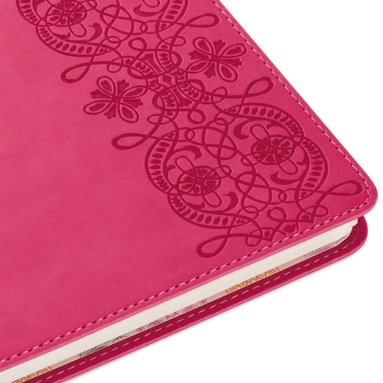 Embossed Border Fuchsia Faux Leather Notebook Hallmark Embossed Border Fuchsia Faux Leather Notebook -Hallmark Store Embossed Border Fuchsia Faux Leather Notebook 5HWJ6937 05