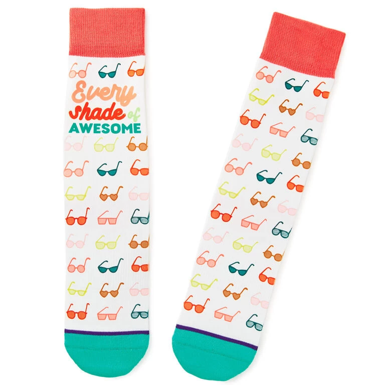 Shades of Awesome Sunglasses Fun Crew Socks Hallmark Shades Of Awesome Sunglasses Fun Crew Socks -Hallmark Store Every Shade of Awesome Sunglasses Novelty Crew Socks 1SOX2074 01