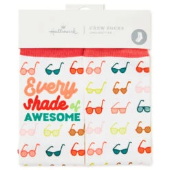 Hallmark Shades Of Awesome Sunglasses Fun Crew Socks 3 Hallmark Shades Of Awesome Sunglasses Fun Crew Socks -Hallmark Store Every Shade of Awesome Sunglasses Novelty Crew Socks 1SOX2074 02