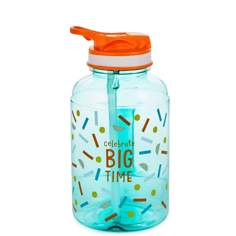 Celebrate Big Time Water Jug, 40 oz. Hallmark Celebrate Big Time Water Jug, 40 Oz. -Hallmark Store Extra Large Blue Water Jug With Lid and Straw 1BID1097 01