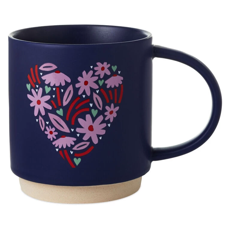Floral Heart Mug, 16 oz. Hallmark Floral Heart Mug, 16 Oz. -Hallmark Store Floral Heart Ceramic Mug 1MUG3545 01