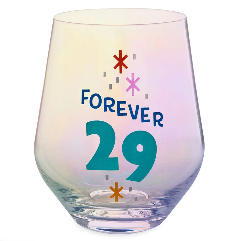 Forever 29 Stemless Wine Glass, 16 oz. Hallmark Forever 29 Stemless Wine Glass, 16 Oz. -Hallmark Store Forever 29 Stemless Wine Glass 1BID1090 01
