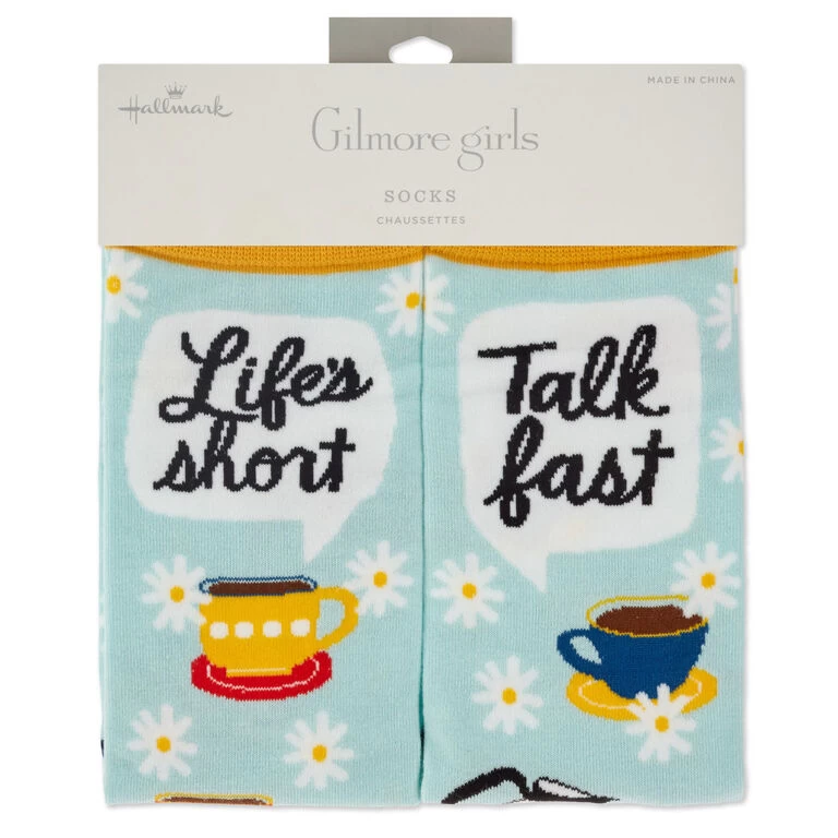 Gilmore Girls Life's Short, Talk Fast Crew Socks Hallmark Gilmore Girls Life's Short, Talk Fast Crew Socks -Hallmark Store Gilmore Girls Lifes Short Talk Fast Crew Socks 1PCL1011 04