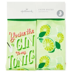 Hallmark You’re The Gin To My Tonic Fun Crew Socks 3 Hallmark You’re The Gin To My Tonic Fun Crew Socks -Hallmark Store Gin and Tonic Drinking Novelty Crew Socks 1SOX2087 02