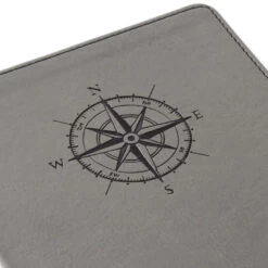 Hallmark Gray Etched Compass Faux Leather Notebook -Hallmark Store Gray Etched Compass Faux Leather Notebook 1HWJ1851 05