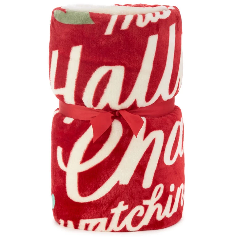 Hallmark Channel Red Oversized Blanket, 60x80 Hallmark Channel Red Oversized Blanket, 60x80 -Hallmark Store Hallmark Channel FamilySized Blanket 1XKT3505 01