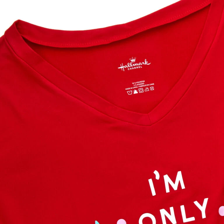 Hallmark Channel Only Awake Oversized Women's Red Sleep Shirt, Small/Medium Hallmark Channel Only Awake Oversized Women's Red Sleep Shirt, Small/Medium -Hallmark Store Hallmark Channel Only Awake Sleep Shirt 1XKT3531 04