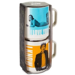 Hallmark Star Wars™ Han Solo™ And Princess Leia™ Bespin™ I Love You I Know Stacking Mugs, Set Of 2 -Hallmark Store Han Solo and Princess Leia Blue and Orange Mugs 1SHP2148 03