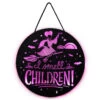 Hallmark Disney Hocus Pocus I Smell Children Porch Decor With Light -Hallmark Store Hocus Pocus LightUp Metal Door Sign 1HGN1526 01