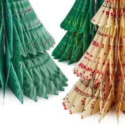 Hallmark Honeycomb Trees 3D Pop-Up Christmas Decorations, Set Of 3 -Hallmark Store Honeycomb Trees 3D PopUp Christmas Decorations Set 1999XPJ8046 03