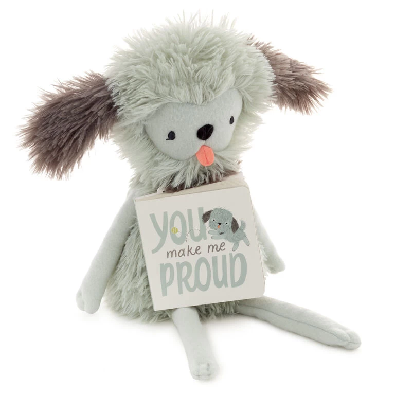 MopTops Shaggy Dog Stuffed Animal With You Make Me Proud Board Book Hallmark MopTops Shaggy Dog Stuffed Animal With You Make Me Proud Board Book -Hallmark Store MopTops Dog Plush Stuffed Animal Board Book 1KID1532 01