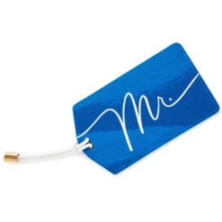 Hallmark Mr. Blue Faux Leather Luggage Tag