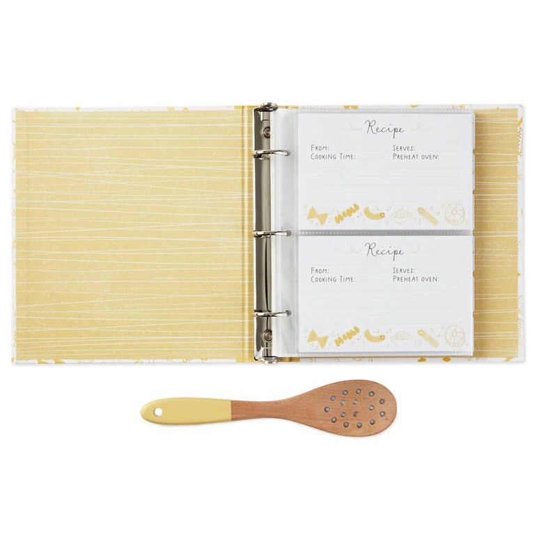 Pasta Recipe Organizer Book With Wooden Strainer Spoon Hallmark Pasta Recipe Organizer Book With Wooden Strainer Spoon -Hallmark Store PastaThemed Recipe Binder With Wood Spoon 1TOG1035 02