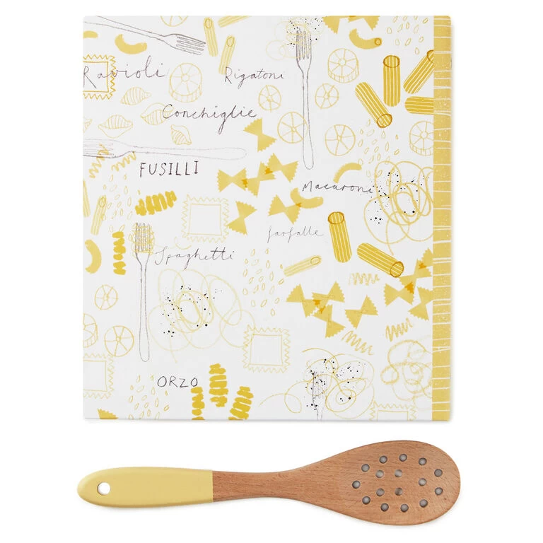 Pasta Recipe Organizer Book With Wooden Strainer Spoon Hallmark Pasta Recipe Organizer Book With Wooden Strainer Spoon -Hallmark Store PastaThemed Recipe Binder With Wood Spoon 1TOG1035 04