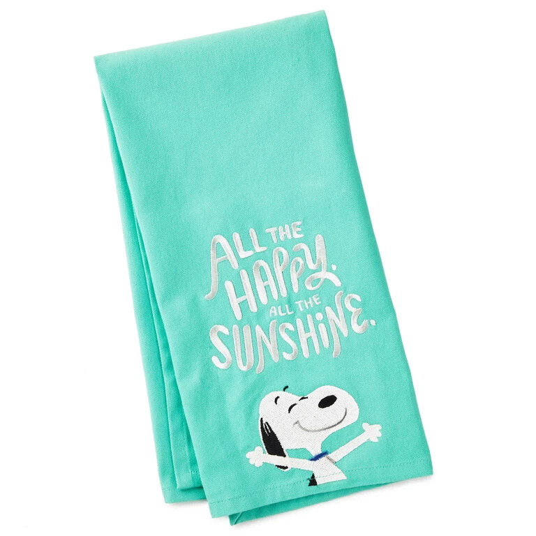 Peanuts® All the Happy Snoopy Tea Towel Hallmark Peanuts® All The Happy Snoopy Tea Towel -Hallmark Store Peanuts All the Happy Snoopy Teal Kitchen Towel 1PAJ3538 01