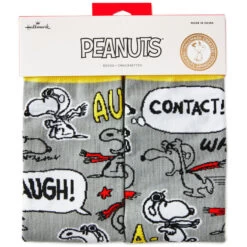 Hallmark Peanuts® Flying Ace Snoopy Crew Socks -Hallmark Store Peanuts Gray and Yellow Snoopy Flying Ace Socks 1PAJ3526 02
