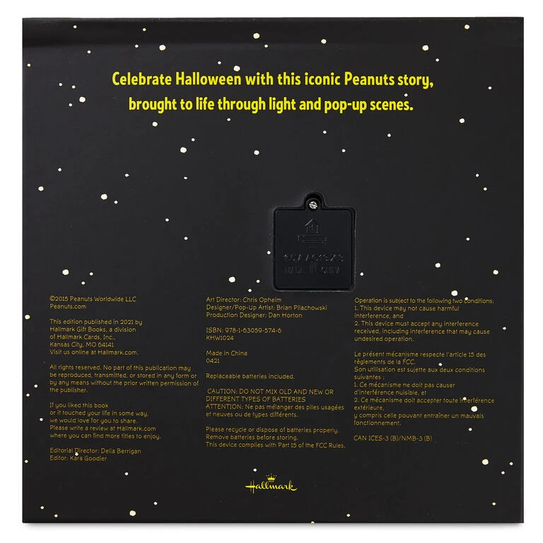 Peanuts® It's the Great Pumpkin, Charlie Brown Lighted Pop-Up Book Hallmark Peanuts® It's The Great Pumpkin, Charlie Brown Lighted Pop-Up Book -Hallmark Store Peanuts Its the Great Pumpkin Charlie Brown Book 1KHW1024 02