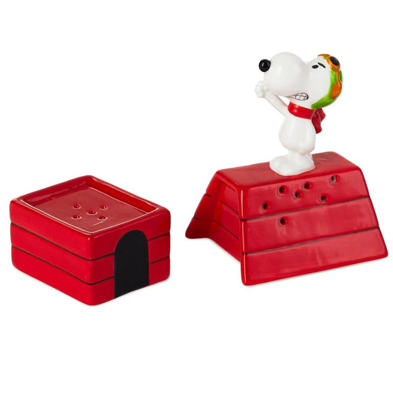 Peanuts® Flying Ace Snoopy Stacked Salt and Pepper Shakers, Set of 2 Hallmark Peanuts® Flying Ace Snoopy Stacked Salt And Pepper Shakers, Set Of 2 -Hallmark Store Peanuts Snoopy Doghouse Salt and Pepper Shakers 1PAJ3529 02