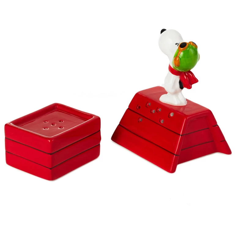 Peanuts® Flying Ace Snoopy Stacked Salt and Pepper Shakers, Set of 2 Hallmark Peanuts® Flying Ace Snoopy Stacked Salt And Pepper Shakers, Set Of 2 -Hallmark Store Peanuts Snoopy Doghouse Salt and Pepper Shakers 1PAJ3529 03