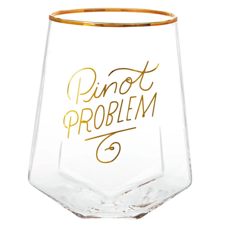 Pinot Problem Geometric Stemless Wine Glass, 19 oz. Hallmark Pinot Problem Geometric Stemless Wine Glass, 19 Oz. -Hallmark Store Pinot Problem Geometric Stemless Wine Glass 1BRW3239 01