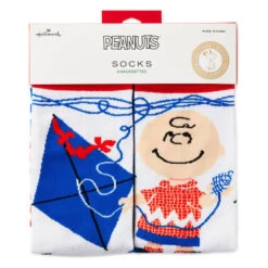 Hallmark Peanuts® Charlie Brown With Kite Novelty Crew Socks -Hallmark Store RedWhiteBlue Charlie Brown With Kite Socks 1PAJ3536 02