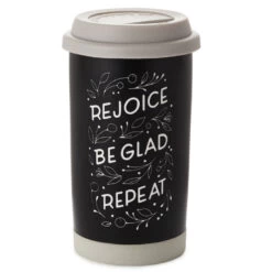 Hallmark Rejoice Repeat Ceramic Travel Mug, 12 Oz.