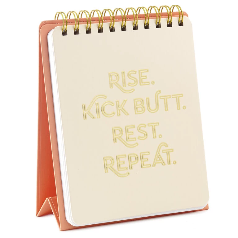 Kick Butt, Repeat Easel Notebook Hallmark Kick Butt, Repeat Easel Notebook -Hallmark Store Rise Kick Butt Rest Repeat Easel Notebook 3HWJ2108 02