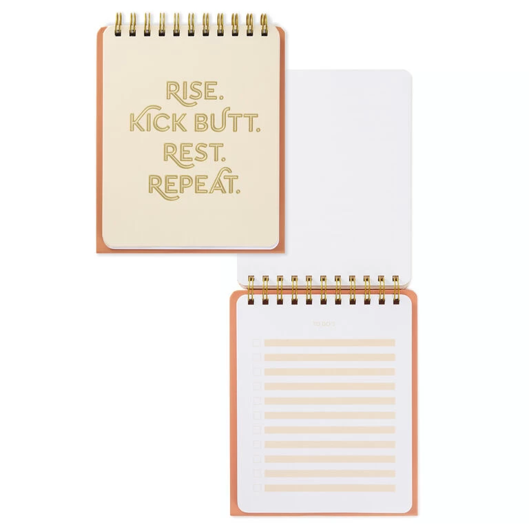 Kick Butt, Repeat Easel Notebook Hallmark Kick Butt, Repeat Easel Notebook -Hallmark Store Rise Kick Butt Rest Repeat Easel Notebook 3HWJ2108 04