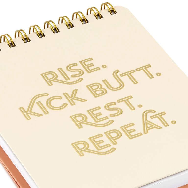 Kick Butt, Repeat Easel Notebook Hallmark Kick Butt, Repeat Easel Notebook -Hallmark Store Rise Kick Butt Rest Repeat Easel Notebook 3HWJ2108 07