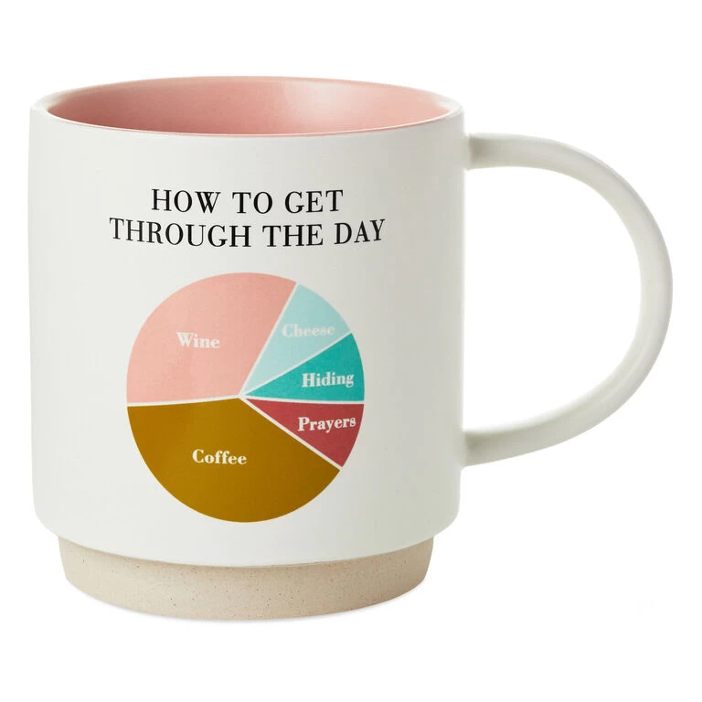 Get Through the Day Pie Chart Funny Mug, 16 oz. Hallmark Get Through The Day Pie Chart Funny Mug, 16 Oz. -Hallmark Store Shoebox Get Through the Day Pie Chart Funny Mug 1MUG3525 01