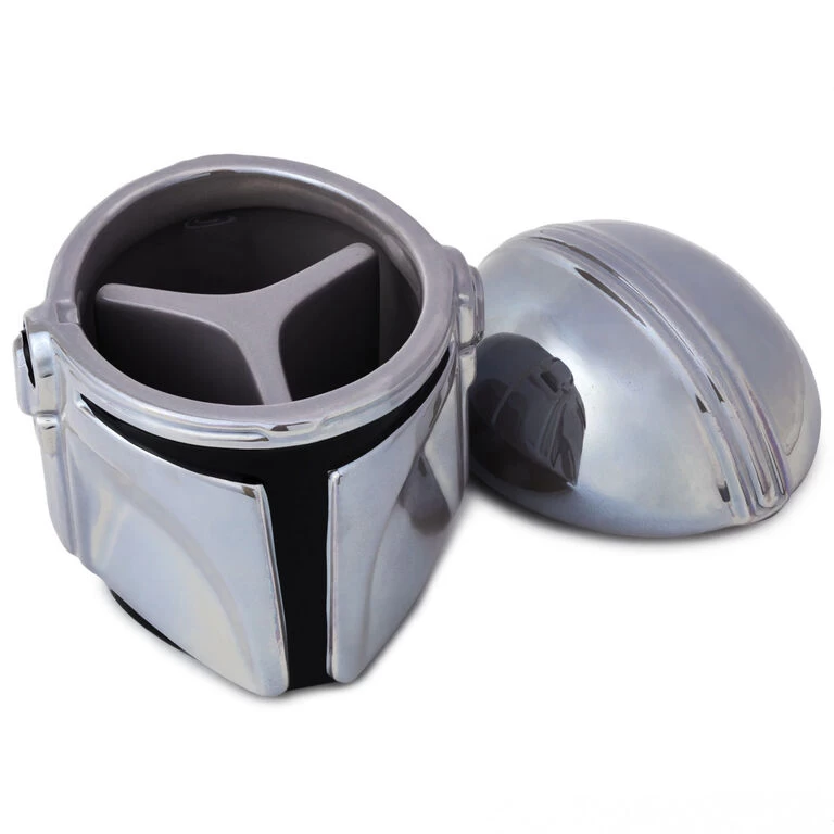 Star Wars: The Mandalorian™ Helmet Sculpted Ceramic Caddy Hallmark Star Wars: The Mandalorian™ Helmet Sculpted Ceramic Caddy -Hallmark Store Star Wars Mandalorian Sculpted Helmet Ceramic Jar 1SHP2163 03