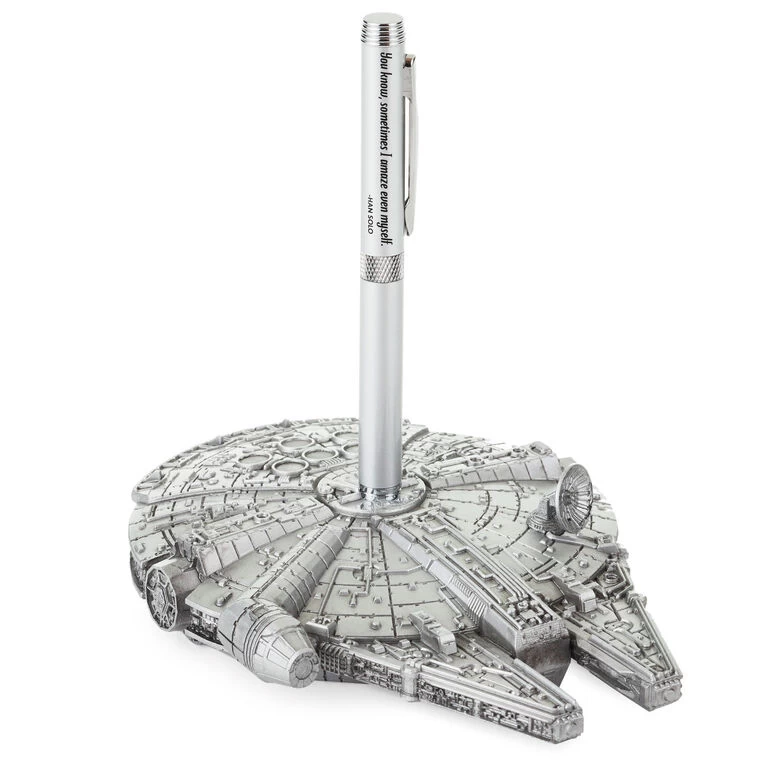 Star Wars™ Millennium Falcon™ Desk Accessory With Pen Hallmark Star Wars™ Millennium Falcon™ Desk Accessory With Pen -Hallmark Store Star Wars Millennium Falcon Desk Accessory and Pen 1SHP2151 01