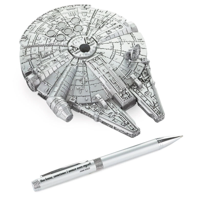 Star Wars™ Millennium Falcon™ Desk Accessory With Pen Hallmark Star Wars™ Millennium Falcon™ Desk Accessory With Pen -Hallmark Store Star Wars Millennium Falcon Desk Accessory and Pen 1SHP2151 03