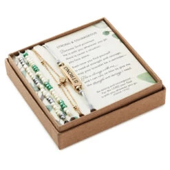 Hallmark Strong And Courageous Bracelets, Set Of 4 4 Hallmark Strong And Courageous Bracelets, Set Of 4 -Hallmark Store Strong and Courageous Beaded and Gold Bracelets 1REL1080 03