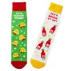 Hallmark Tacos And Hot Sauce Better Together Funny Crew Socks -Hallmark Store Tacos and Hot Sauce Novelty Crew Socks 1SOX2095 01
