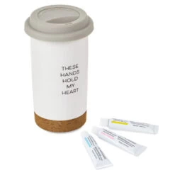 Hallmark These Hands Hold My Heart Ceramic Travel Mug, 12.5 Oz.
