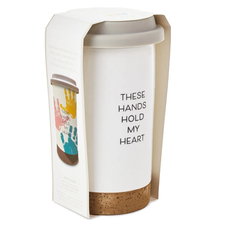 These Hands Hold My Heart Ceramic Travel Mug, 12.5 oz. Hallmark These Hands Hold My Heart Ceramic Travel Mug, 12.5 Oz. -Hallmark Store These Hands Hold My Heart Travel Mug With Paints 1BBY4852 05