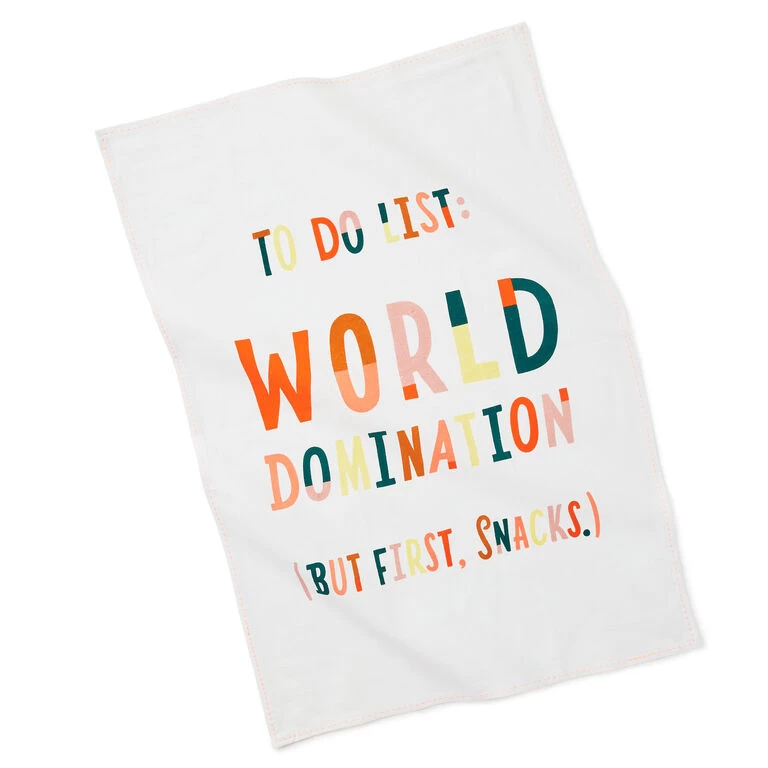 To Do List: World Domination Tea Towel Hallmark To Do List: World Domination Tea Towel -Hallmark Store To Do List World Domination Tea Towel 1BRW3224 01