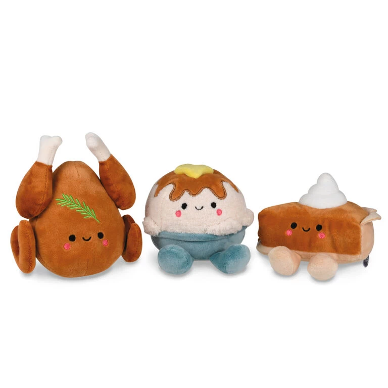 Better Together Holiday Feast Magnetic Plush, Set of 3 Hallmark Better Together Holiday Feast Magnetic Plush, Set Of 3 -Hallmark Store Turkey Pumpkin Pie and Potatoes Stuffed Animals 1FAL1900 01
