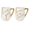 Hallmark Love You And Love You More Mugs, Set Of 2 -Hallmark Store White and Gold Love You and Love You More Mugs 1ERL1194 01